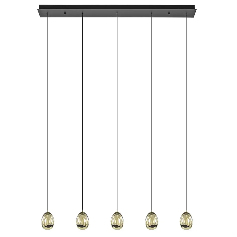 Hanglamp Golden Egg 5L zwart/goud>Straluma Outlet