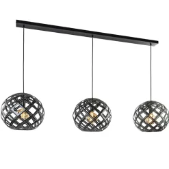 Hanglamp 3L balk bol zwart industrieel>Straluma Hot