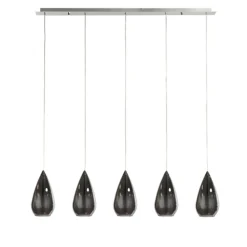 Hanglamp 5L druppel glas smoke>Straluma Online