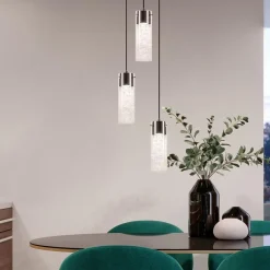 Hanglamp 3L rond zwart met cilinder glas><noscript><img width=