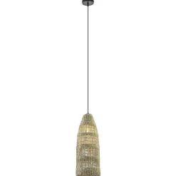 Hanglamp Latika smal zeegras naturel met zwart>Straluma Outlet