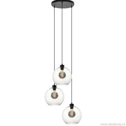 Hanglamp 3-lichts rond glas helder 25 cm>Straluma Hot
