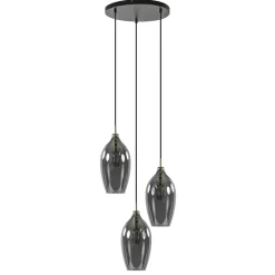 Hanglamp Lukaro 3-L antiek brons + smoke glas>Straluma New