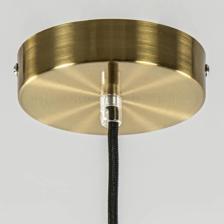 Hanglamp Medina satin gold/amber glas 30cm>Straluma Hot