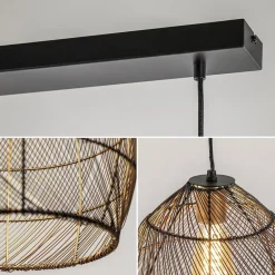 Hanglamp Meya 2-lichts zwart/goud met balk><noscript><img width=