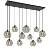 Hanglamp multipendel 11-L zwart smoke glas 20+25cm>Straluma New