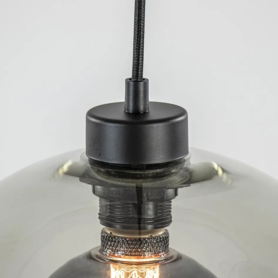 Hanglamp multipendel 11-L zwart smoke glas 20+25cm>Straluma New