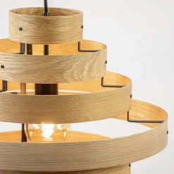 Hanglamp Oaknut hout 7 ringen><noscript><img width=