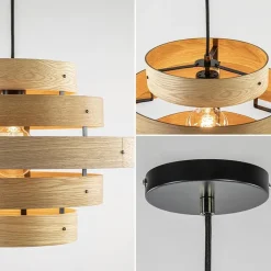 Hanglamp Oaknut hout 5 ringen><noscript><img width=