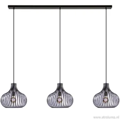 Hanglamp Onion 3L draad zwart>Straluma