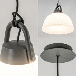 Hanglamp outdoor antraciet met wit IP65><noscript><img width=