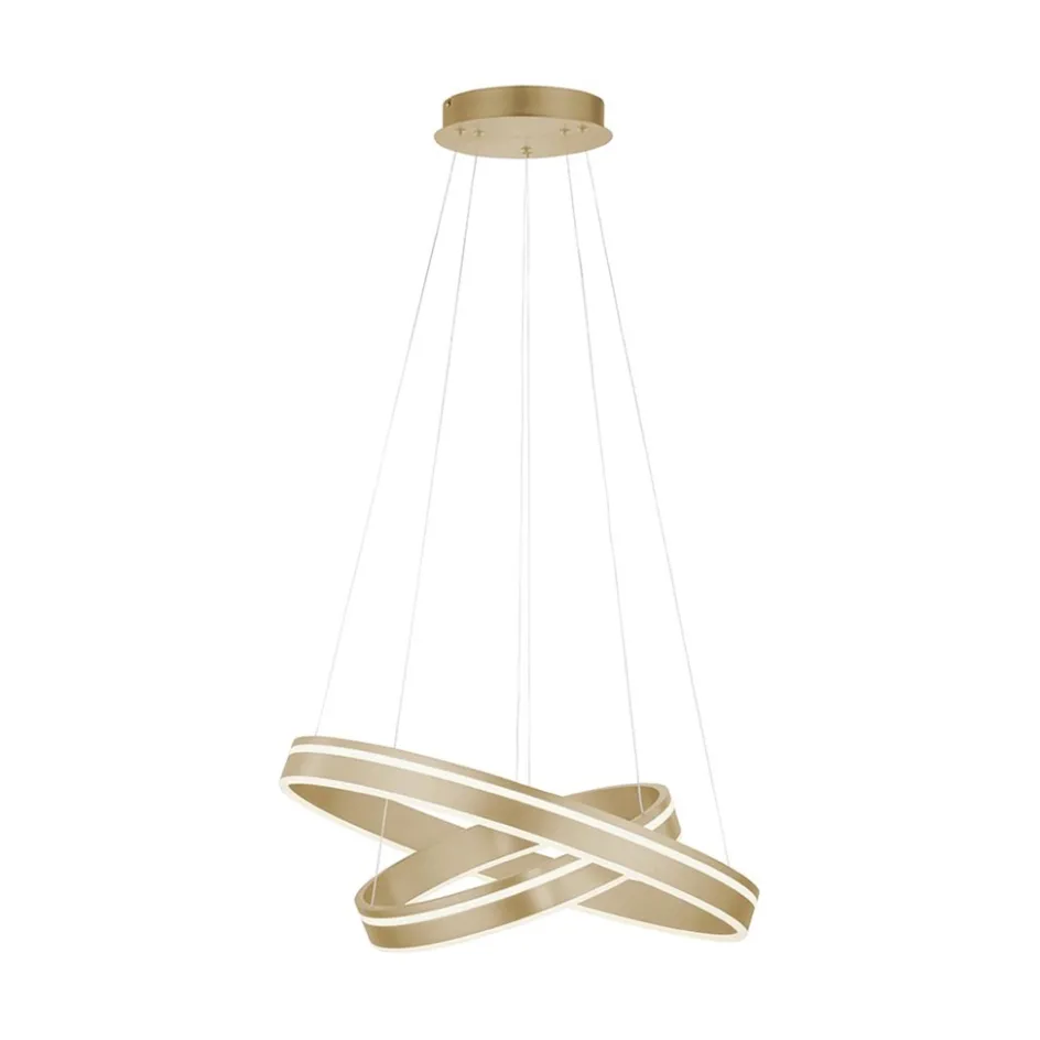 Hanglamp Q-Vito dubbele ring gold smart>Straluma New