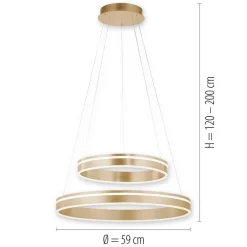 Hanglamp Q-Vito dubbele ring gold smart><noscript><img width=