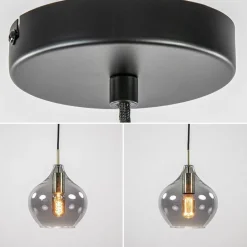 Hanglamp Rakel 20cm antiek brass+smoke glas><noscript><img width=