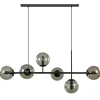 Hanglamp Random bol 6L zwart met smoke glas>Straluma New