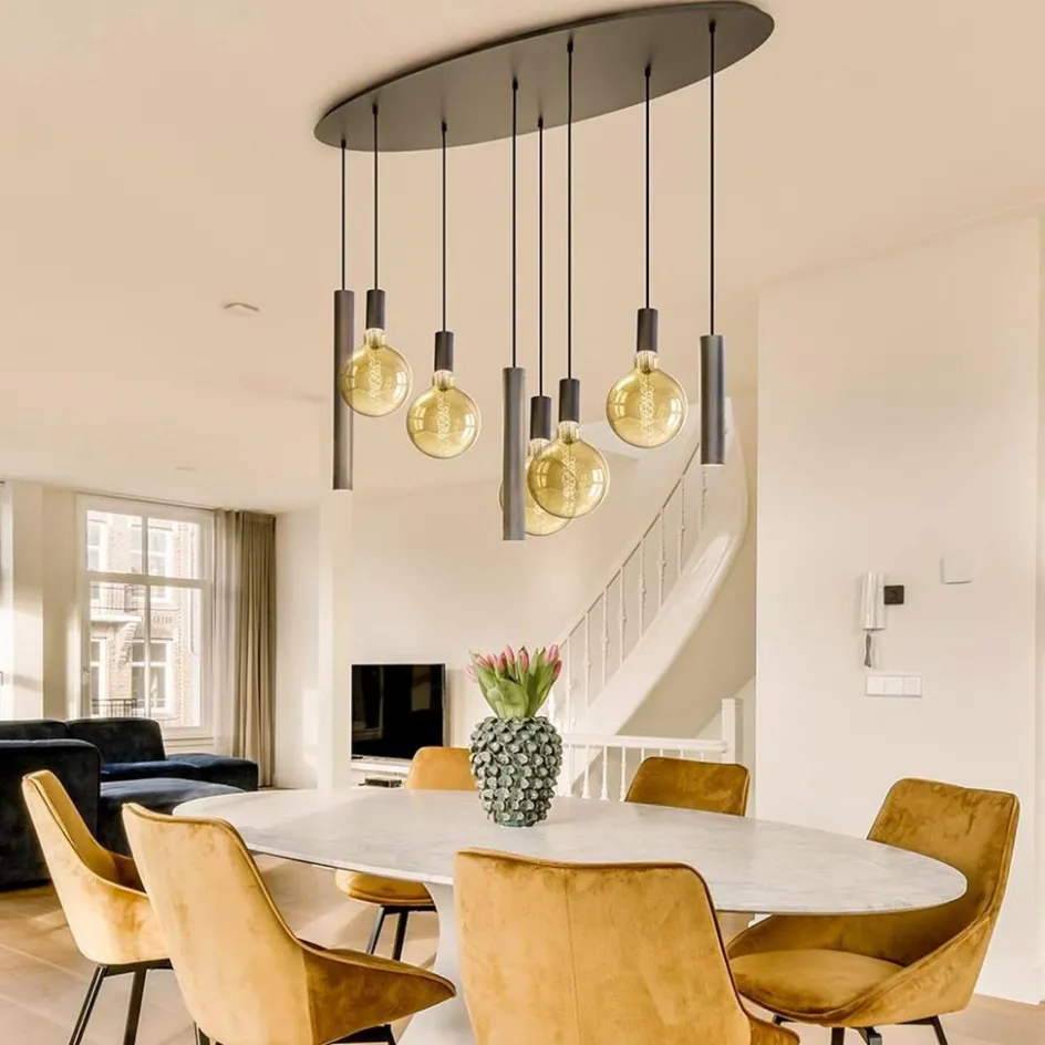 Hanglamp Riva ovaal 8L platinum>Straluma Best