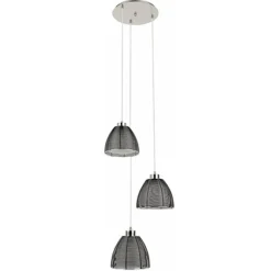 Hanglamp rond 3-lichts zwart draad/glas>Straluma Sale