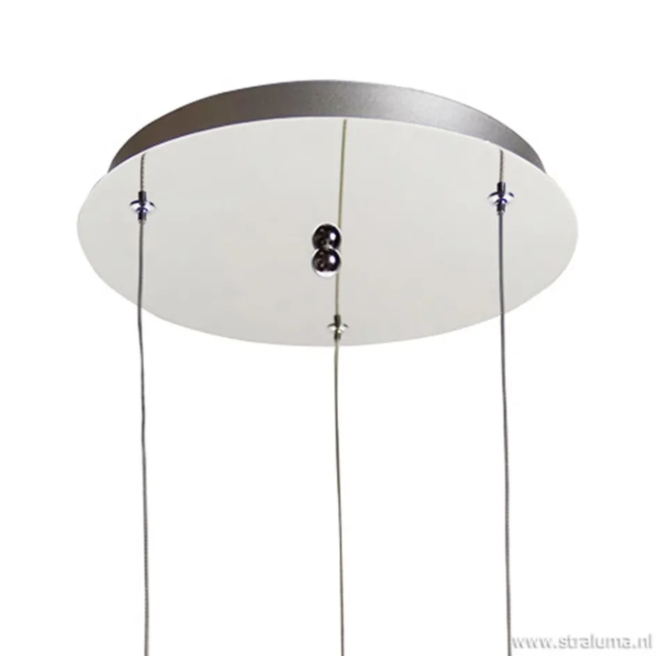 Hanglamp rond 3-lichts zwart draad/glas>Straluma Sale