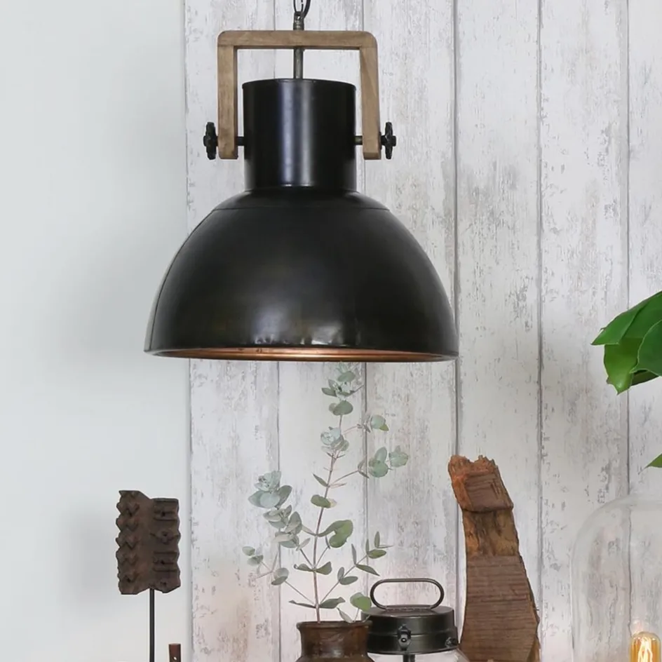 Hanglamp Shelly industrieel bruin/hout>Straluma Online