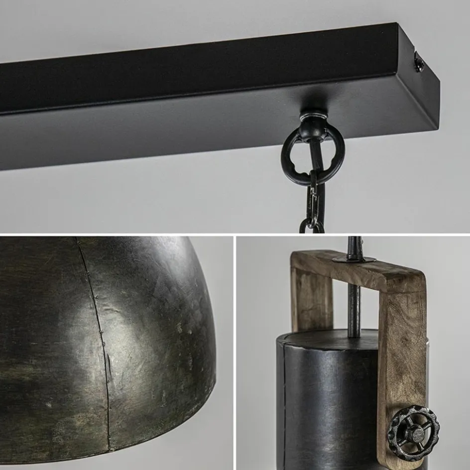 Hanglamp Shelly 2-lichts brons/hout>Straluma Outlet