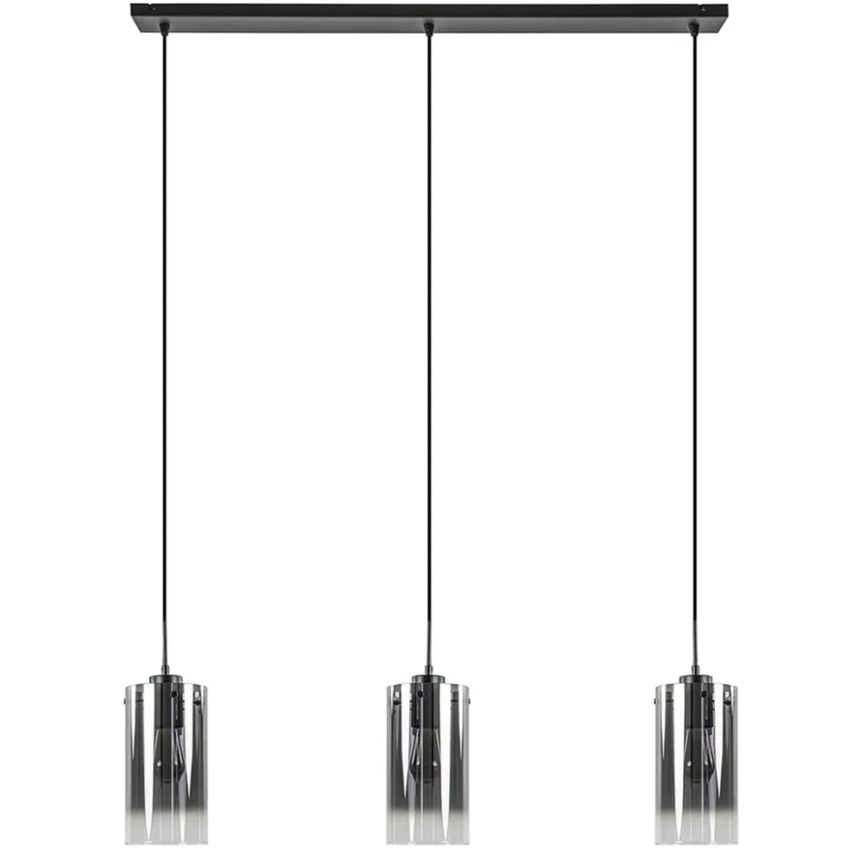 Hanglamp Ventotto 3l zwart/smoke glas>Straluma Discount