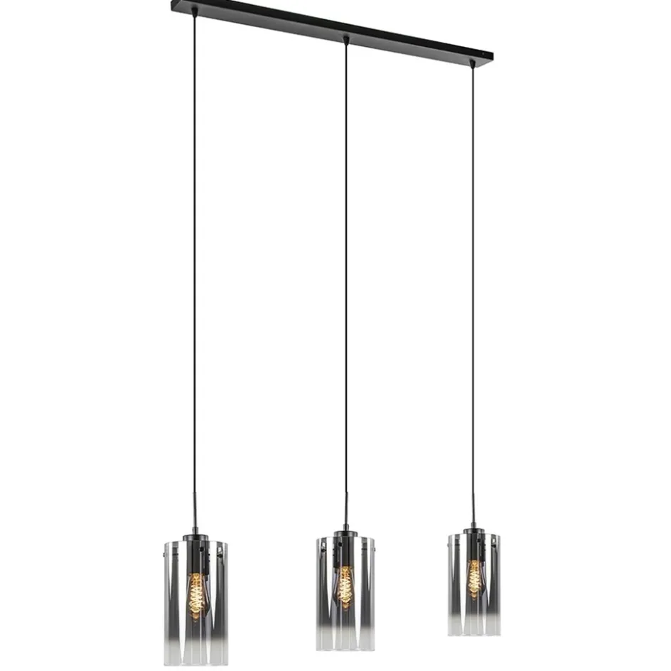 Hanglamp Ventotto 3l zwart/smoke glas>Straluma Discount