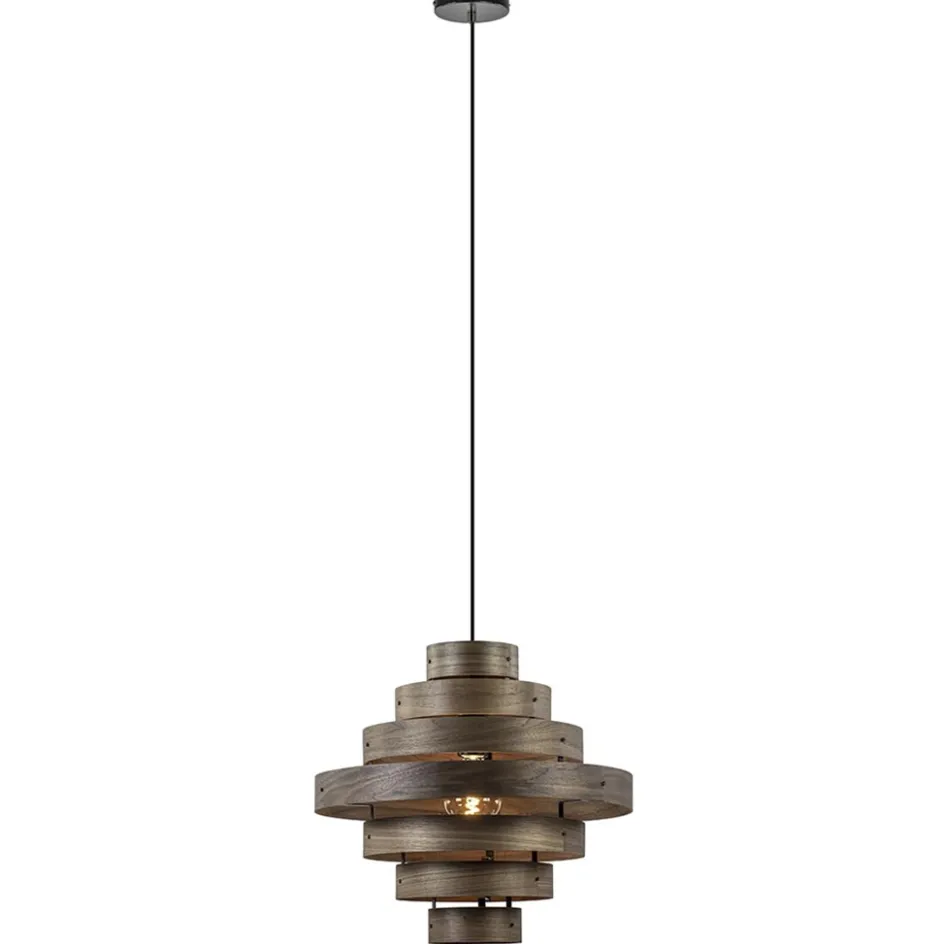 Hanglamp Walnut zwart / walnoot hout>Straluma