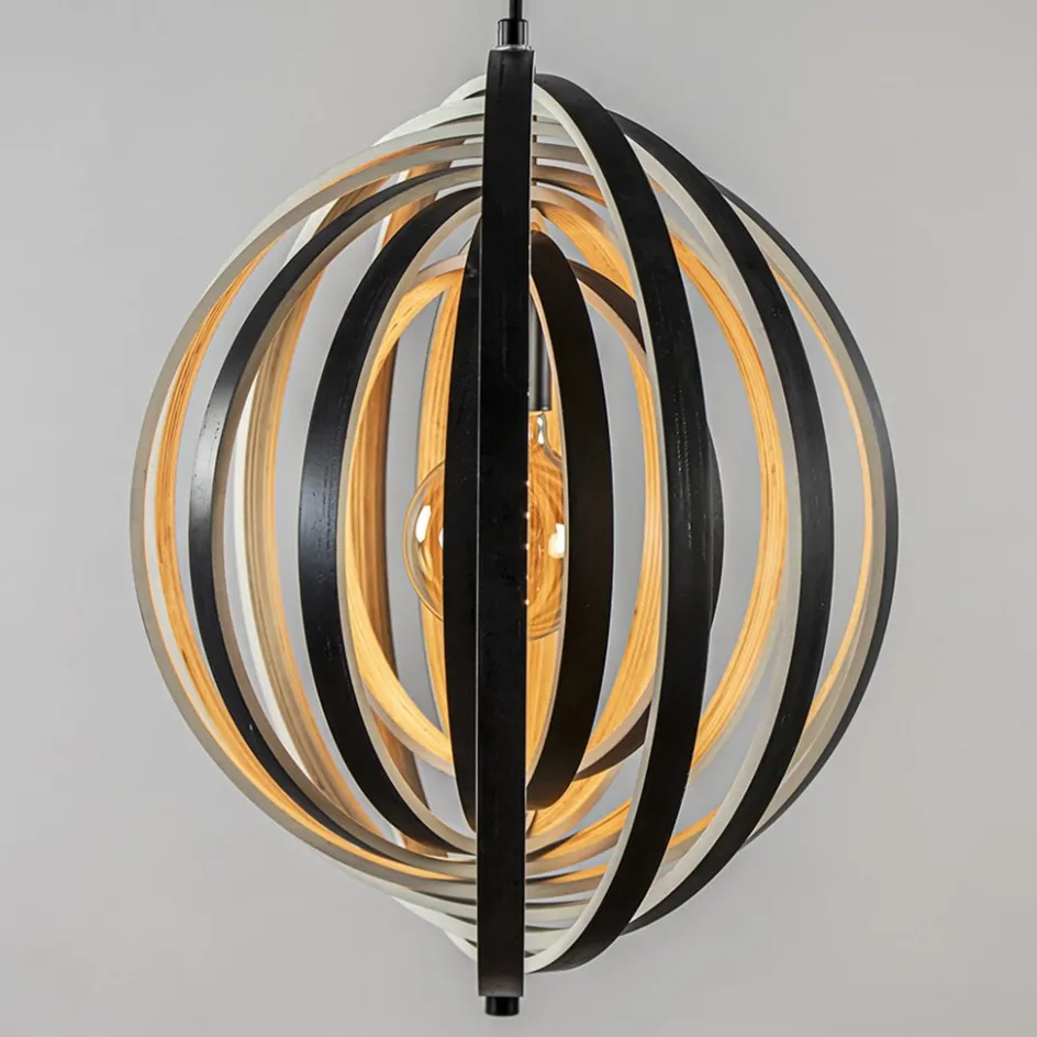 Hanglamp Woody 44 zwart/naturel hout>Straluma Sale