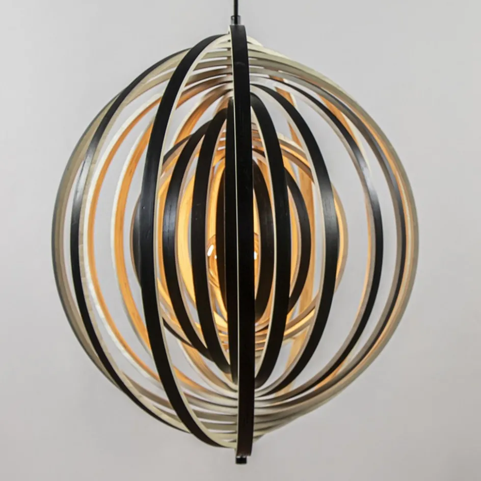 Hanglamp Woody 59 zwart/naturel hout>Straluma Hot