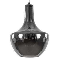 Hanglamp zwart met smoke glazen kap>Straluma Outlet