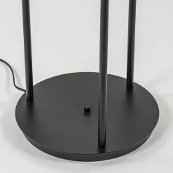 Hotel chique 3-lichts vloerlamp zwart met smoke/titanium glas><noscript><img width=