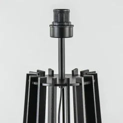 Houten lampvoet mat zwart exclusief kap><noscript><img width=