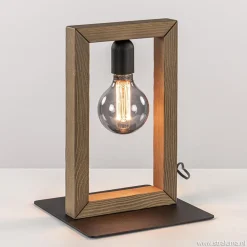 Houten tafellamp frame met zwart>Straluma New