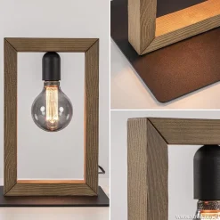 Houten tafellamp frame met zwart><noscript><img width=