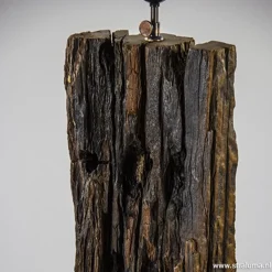 Houten vloerlamp met brons excl. kap><noscript><img width=