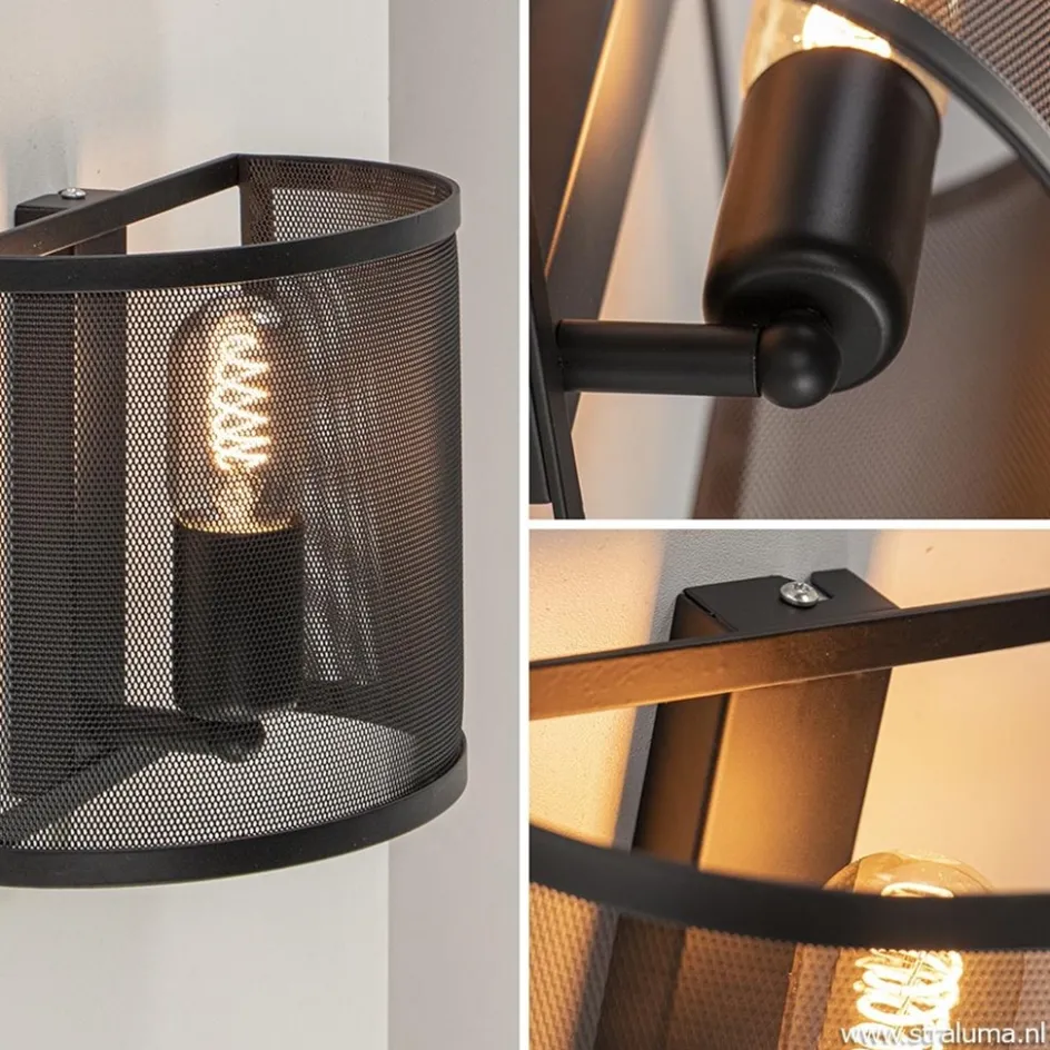 Industrieel landelijke wandlamp met gaas>Straluma
