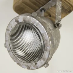 Industriele wand/plafondspot hout metaal><noscript><img width=