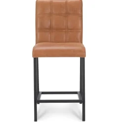 Industriële barkruk met cognac lederen zitting>Straluma Sale