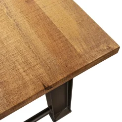 Industriële eettafel rechthoekig blad met metalen poot><noscript><img width=