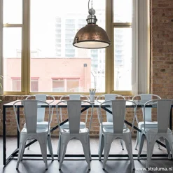 Industriële hanglamp bruin/brons tafel><noscript><img width=