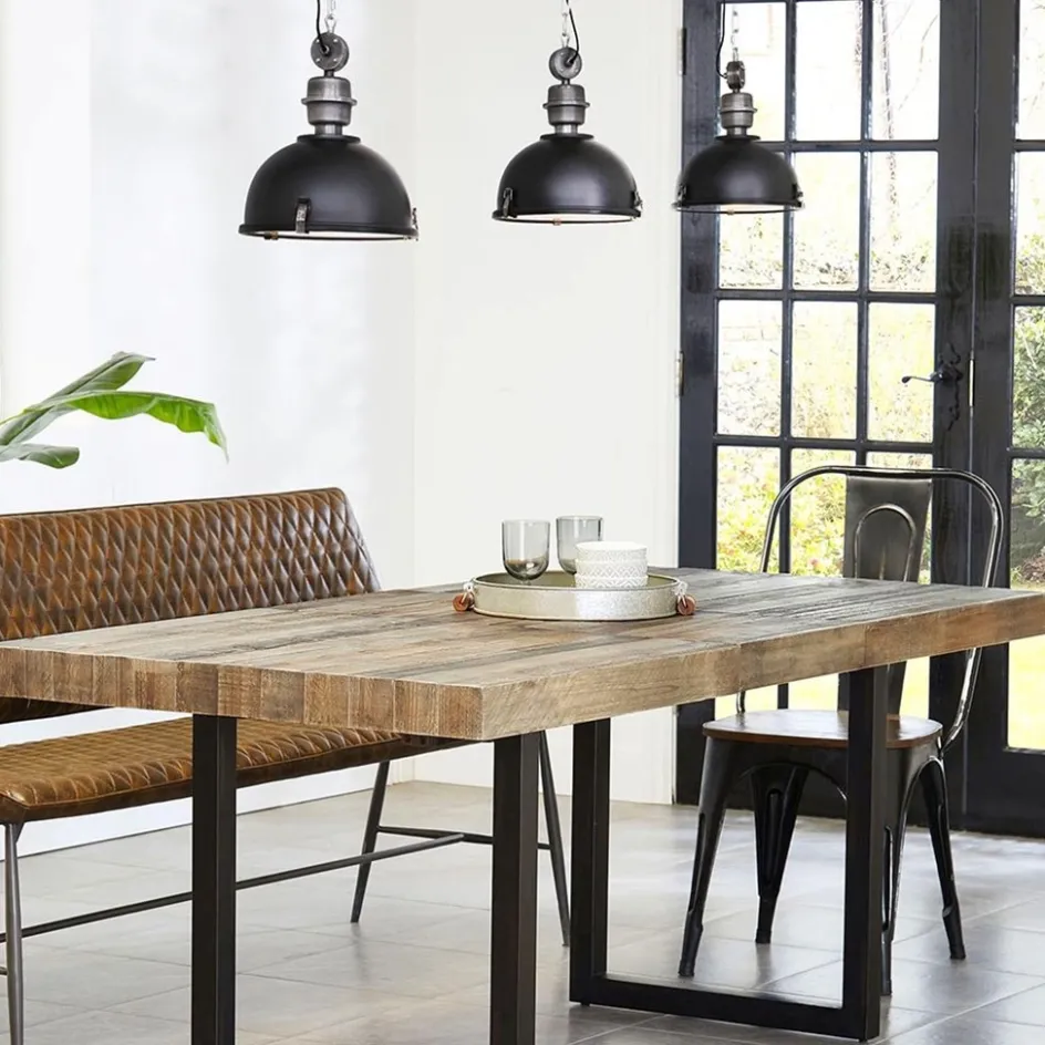 Industriële 3-lichts hanglamp bikkel mat zwart>Straluma