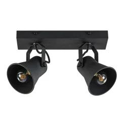 Industriële 2-lichts plafondspot mat zwart>Straluma New