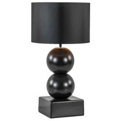 Keramieken tafellamp bollen zwart met kap>Straluma Best