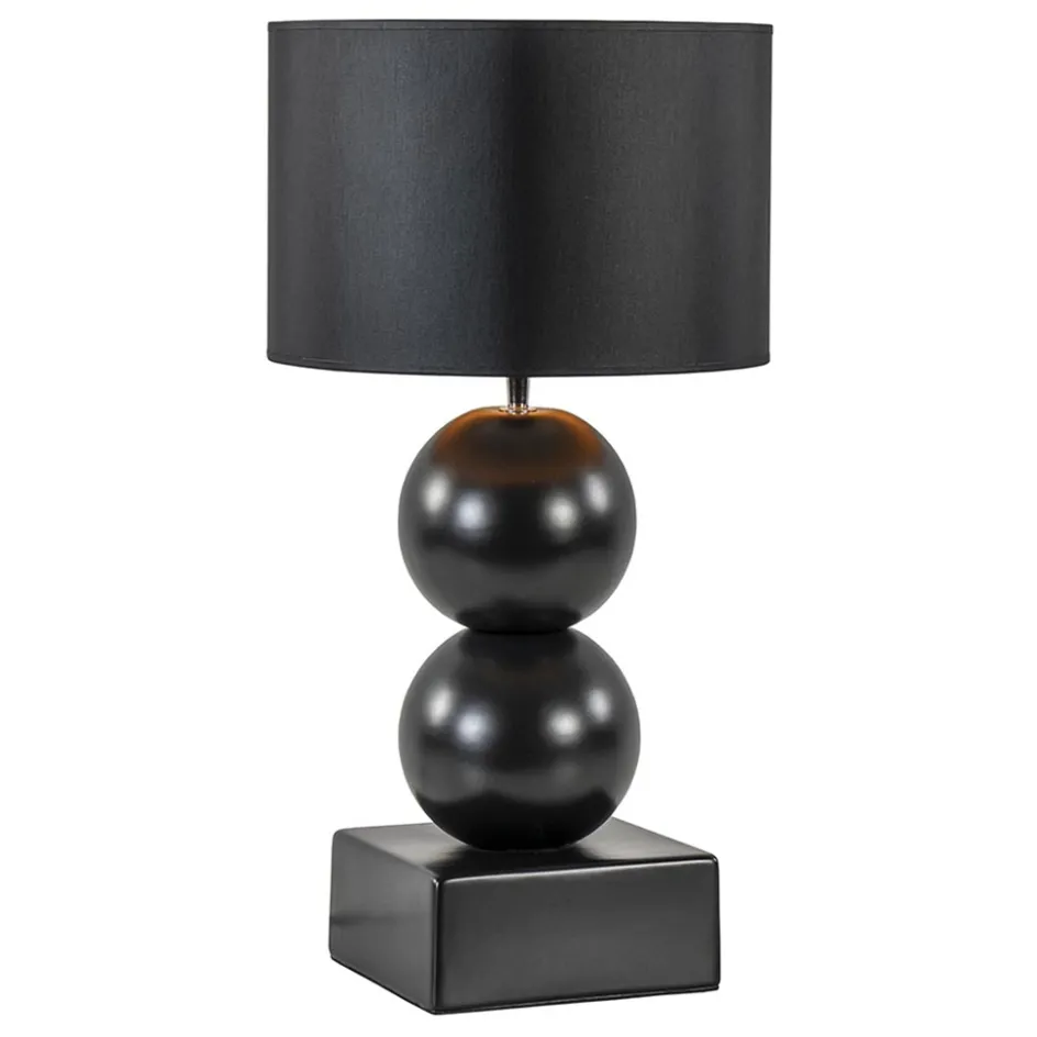 Keramieken tafellamp bollen zwart met kap>Straluma Best