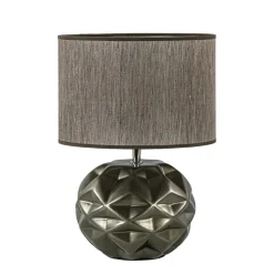 Keramieken tafellamp bruin met bruine kap>Straluma