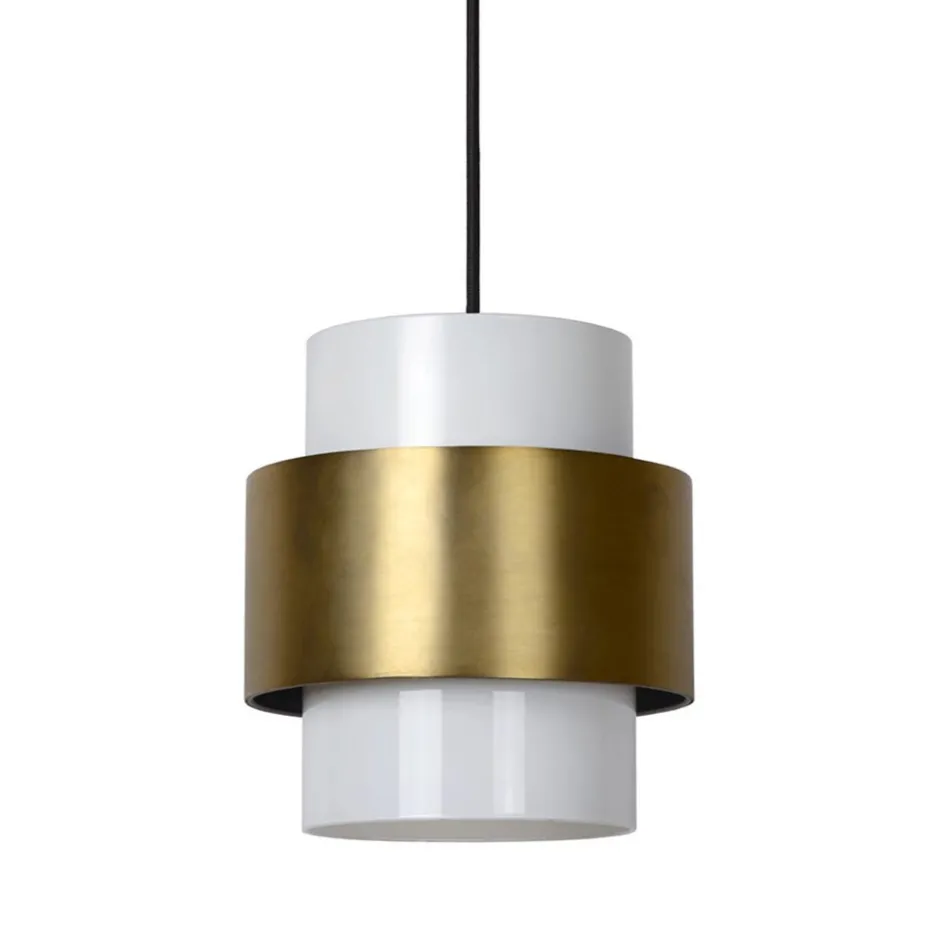 Klassieke hanglamp goud met opaal glazen kap>Straluma Outlet