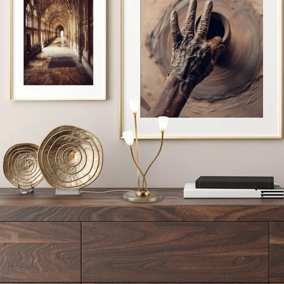 Klassieke LED tafellamp brons met dim to warm functie>Straluma Sale