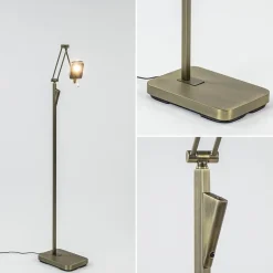 Klassieke leeslamp met dimbaar LED donker brons><noscript><img width=