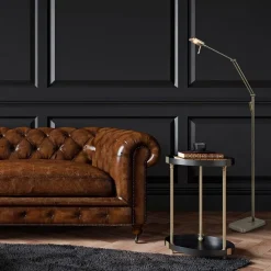 Klassieke leeslamp met dimbaar LED donker brons><noscript><img width=