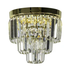 Klassieke plafondlamp goud met helder glas>Straluma Best